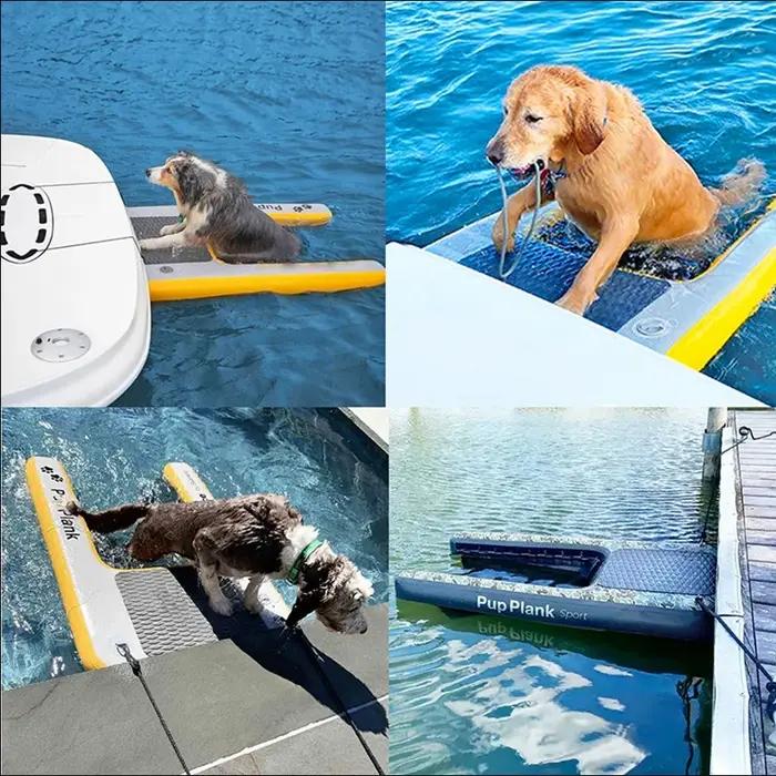 Planche flottante gonflable pour chiens pente en PVC antidérapante divertissement sport et exercice occasions spéciales pour animaux de compagnie