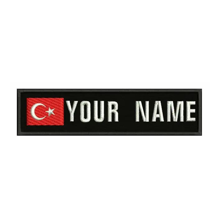 Badge brodé drapeau turc 10cm x 2.5cm pour personnalisation vêtements et accessoires ocassions spéciales