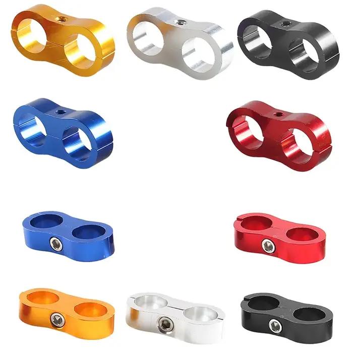 Universel AN4 AN6 AN8 AN10 billette huile carburant eau tuyau Tube séparateur pince aluminium ligne