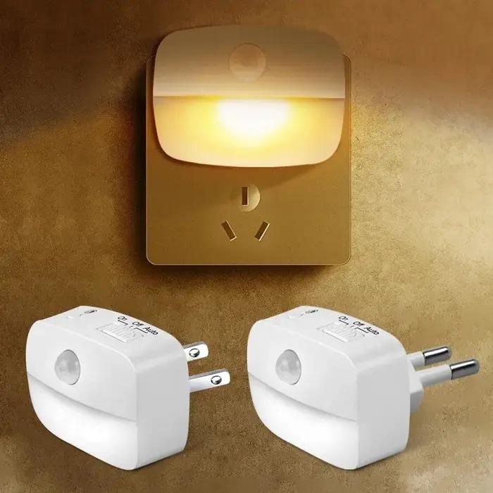 LED veilleuse avec capteur de mouvement lumière ue US prise lampes enfants veilleuses sans fil mur c