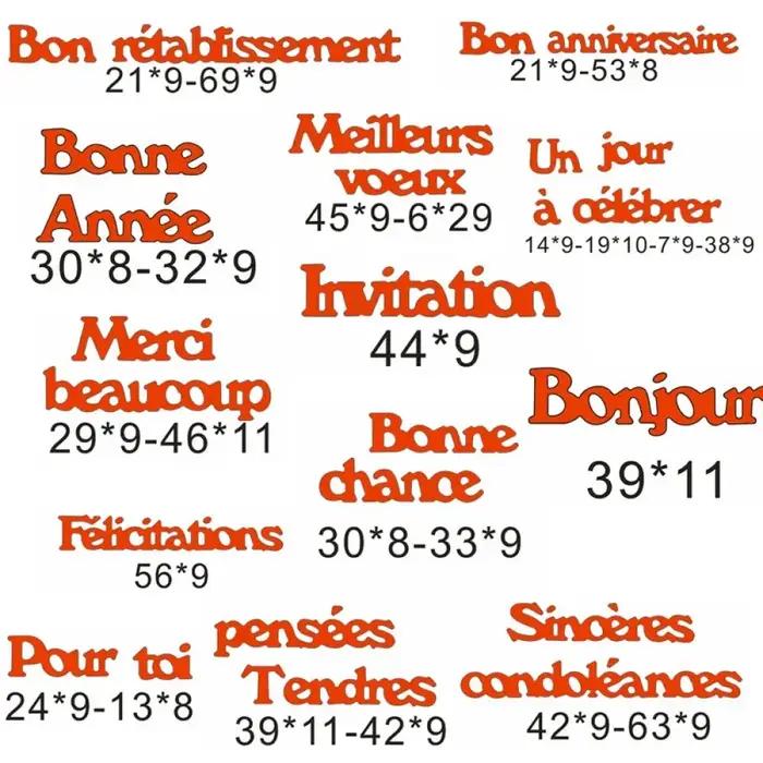 Bonne chanoe Pour Toi mots français communs matrices de découpe en métal pour bricolage Scrapbooking artisanat papier cartes de voeux faisant modèle