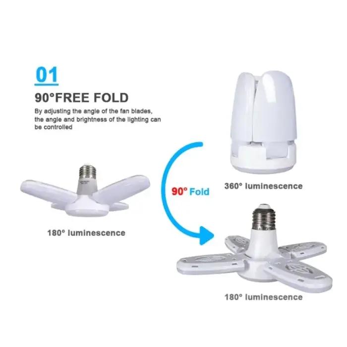 28W inda LED Ampoule Ventilateur Lame Synchronisation Lampe AC85-265V Pliable LED Ampoule Lampada Po