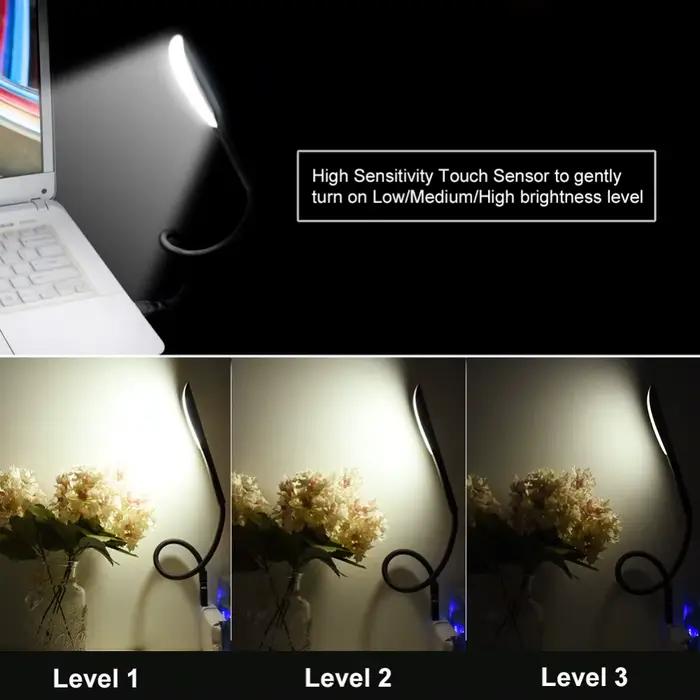 Mini lumière USB pour ordinateurs portables, capteur tactile, lumière LED pour livre, batterie exter