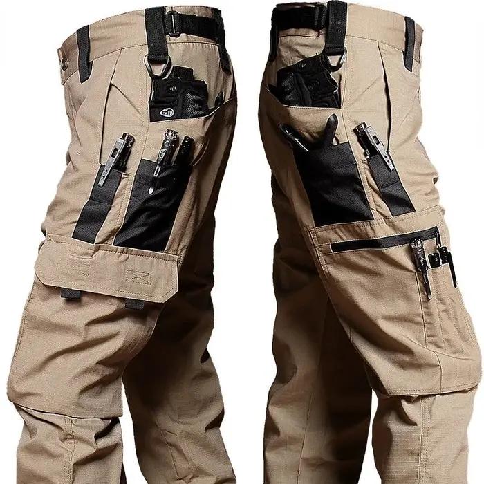 Pantalon travail chasse résistant multi-poches droit cargo outdoor printemps automne casual