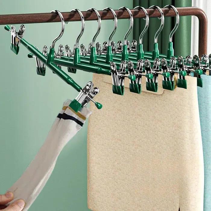 20/10/5 pièces Cintres en acier inoxydable avec pinces pour pantalons