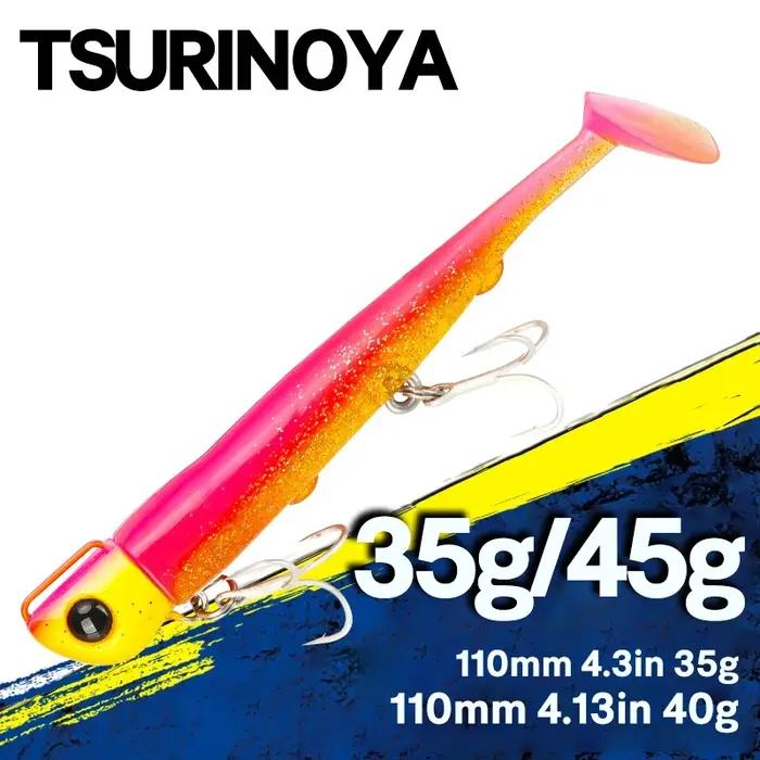 Leurre de pêche TSURINOYA Long Casting 2pcs T Tail Jig Head 110mm 35g 45g pour eau salée, coulant, h