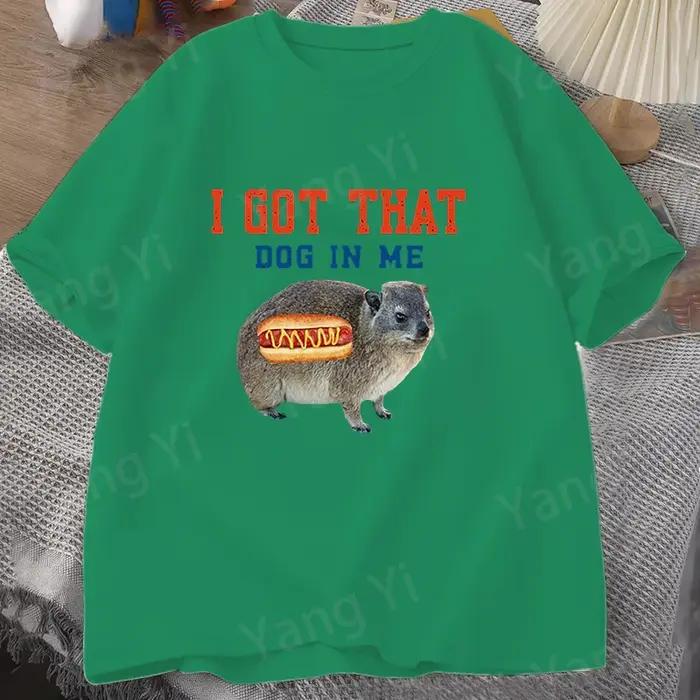 T-shirt drôle à imprimé pattes de lapin et hot-dog pour femmes et hommes