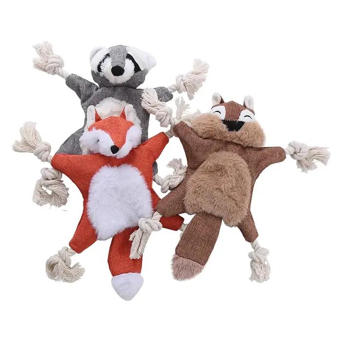 Chien en peluche écureuil renard coquille forme contenant du papier sonore BB appelé jouet molaire résistant aux morsures pour animaux de compagnie