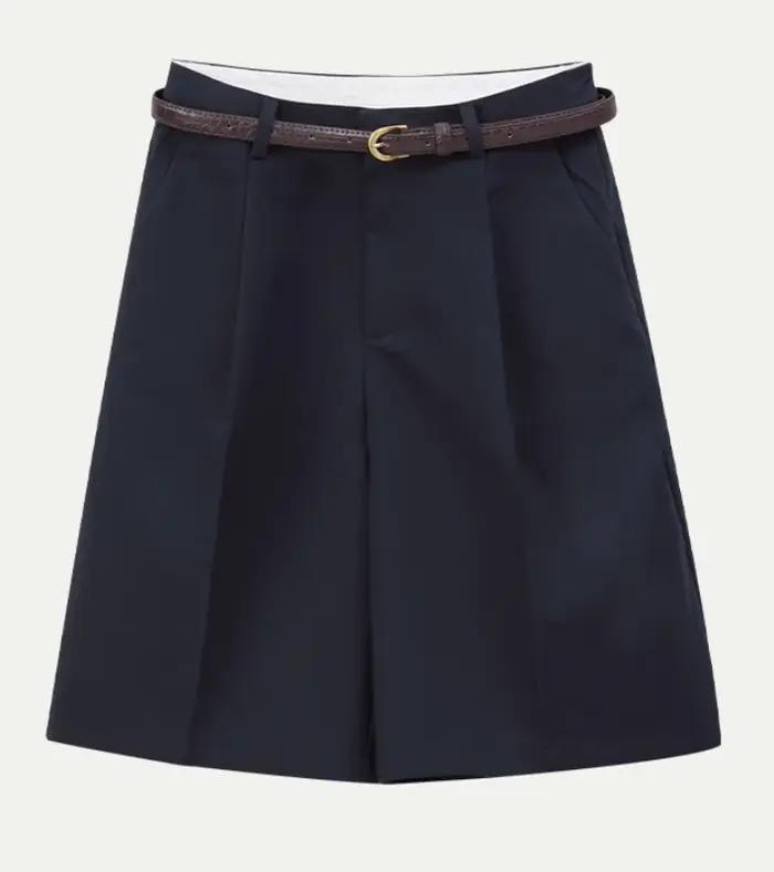 Short taille haute à jambes larges pour femmes