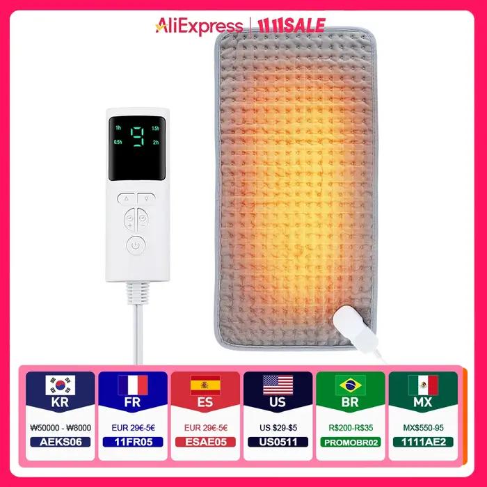 Couverture chauffante électrique 58x29CM, tapis chauffant, feuille électrique pour lit, canapé, couv