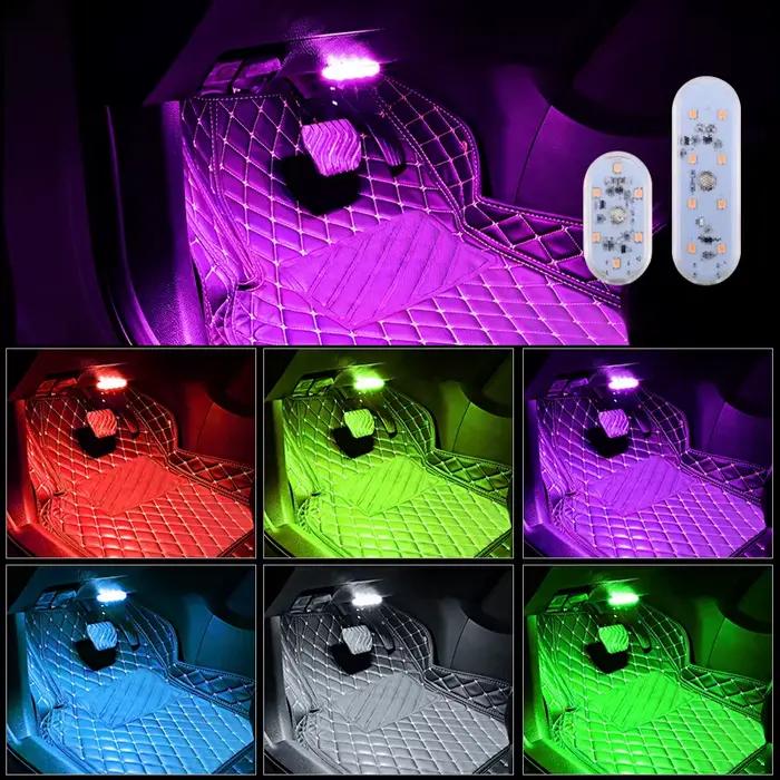 1 pièces Mini USB Type C charge LED veilleuse 6/8 SMD capteur tactile voiture atmosphère lampe placa