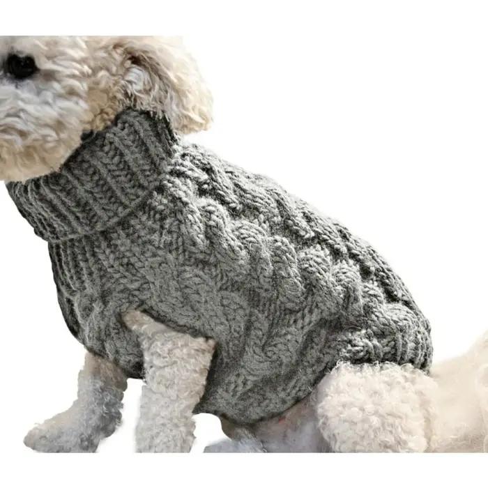 Pull en tricot pour chien 100% coton confortable et doux pour chiens de petite et moyenne taille styles leisure blanc rose occassions hivernales promenades à offrir