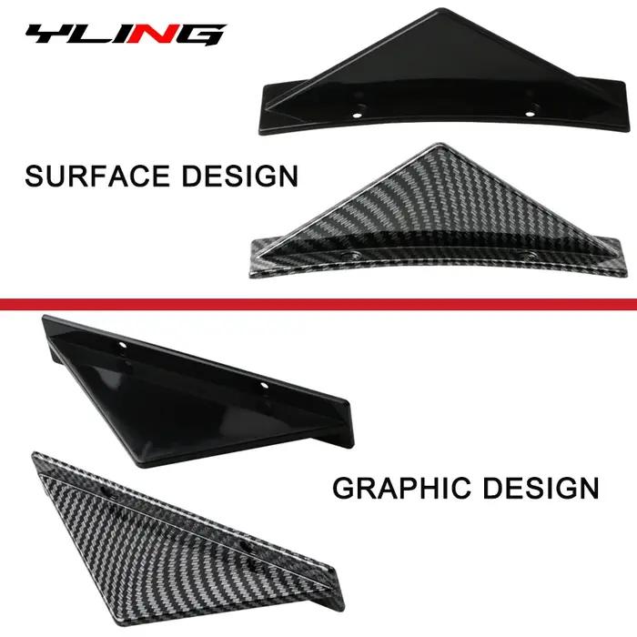 Aileron de requin de voiture universel triangulaire, diffuseur de pare-chocs arrière, protecteur de