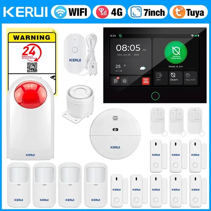 Kit d'alarme de sécurité avec écran tactile IPS 7 pouces et 100 zones de défense pour maison intelligente occasions de protection