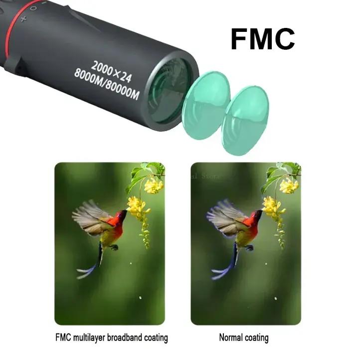 Monoculaire télescope HD 2000x24 mini portable avec support téléphone chasse camping observation oiseaux