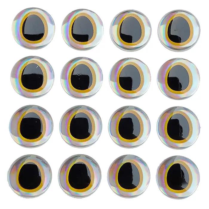 100 pièces 6-12mm leurre de pêche yeux 3D-holographique Simulation mouche appât artificiel argent/rouge/or