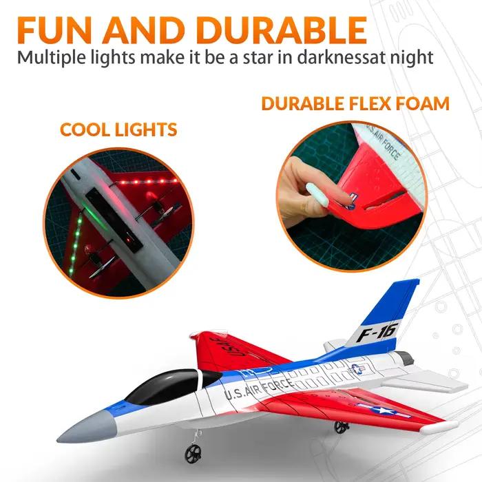 Avion de html F16 Falcon 2.4G 2CH RC avec Lumières Cool