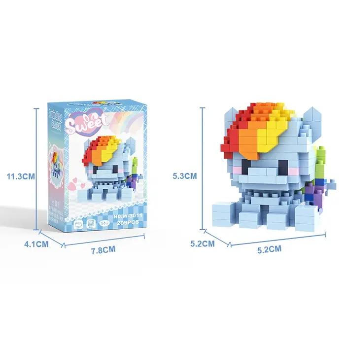 Blocs de construction My Little Pony Lega Equestria pour filles, blocs de construction scintillants,