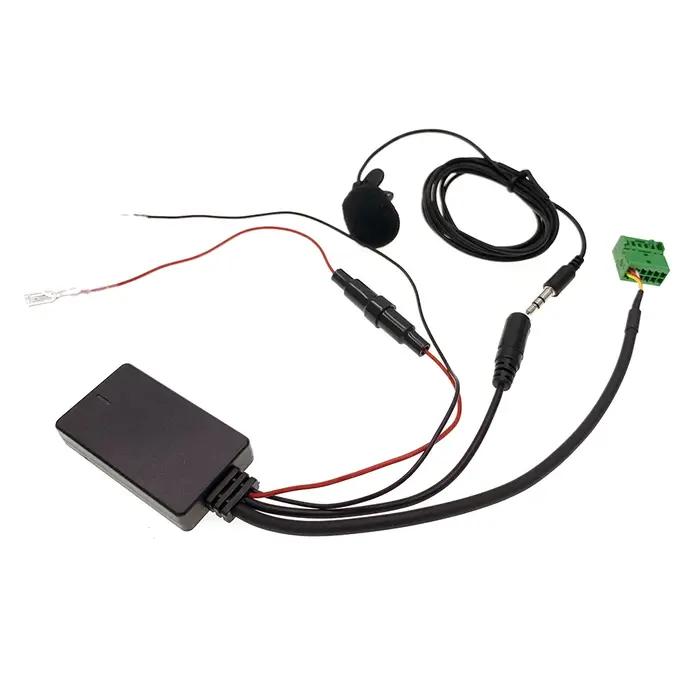 Adaptateur audio Bluetooth pour voiture, 12 broches, musique, AUX, appel mains libres, câble micro,