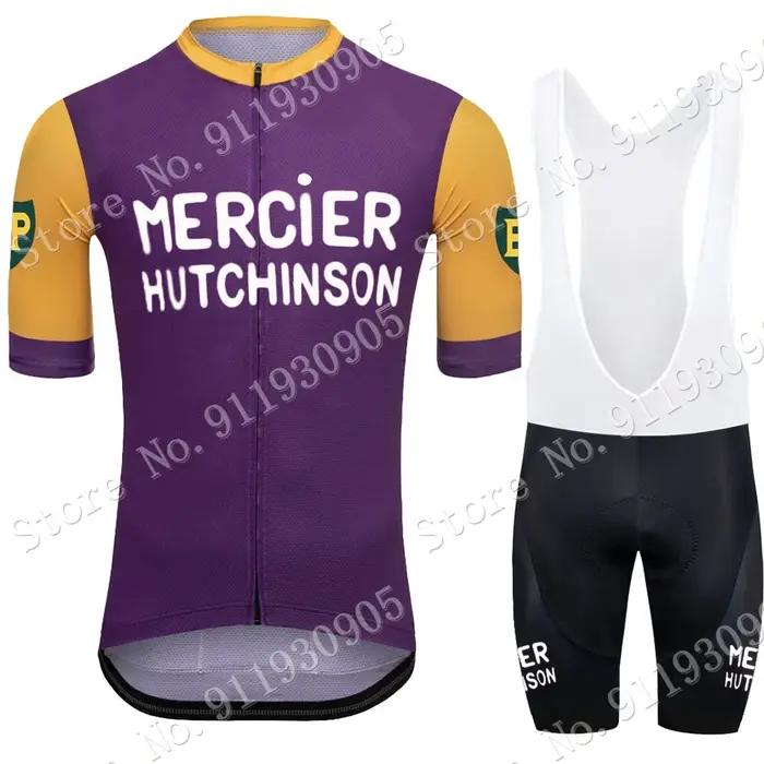 Mercier Pro Team Retro Imaging Jersey Set, Vêtements de cyclisme pour hommes, Chemises de vélo de route d'été, Cuissard à bretelles, Leesslot VTT, 2023