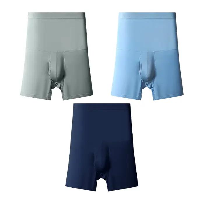 Sous-vetements de sport pour hommes taille haute cintrée allongee anti-frottement protection de la taille 3 pieces boxer tricote polyesther elasthanne occasion sport quotidienne