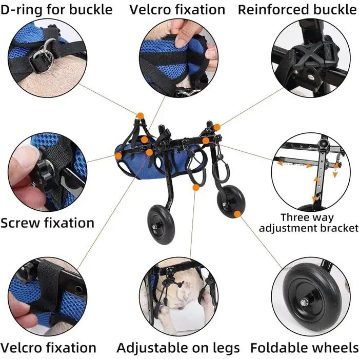 Chariot de fauteuil roulant pour chien handicapé
