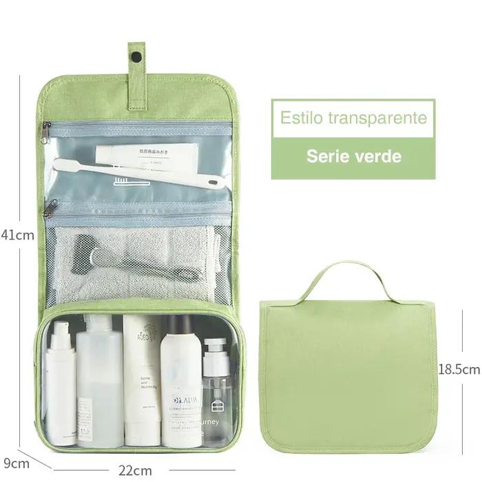 Sac de rangement cosmétique étanche, trousse de toilette pliable, séparation sèche et humide, voyage