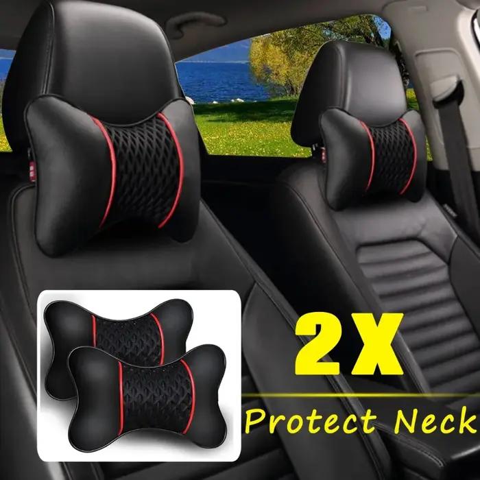 Oreiller de cou de siège de voiture en cuir PU noir, coussin de repos de sauna, support de coussin,