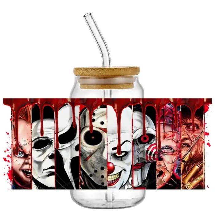 Nouvelles Décalcomanies et Autocollants 3D UV DTF 16oz pour Films d'Horreur