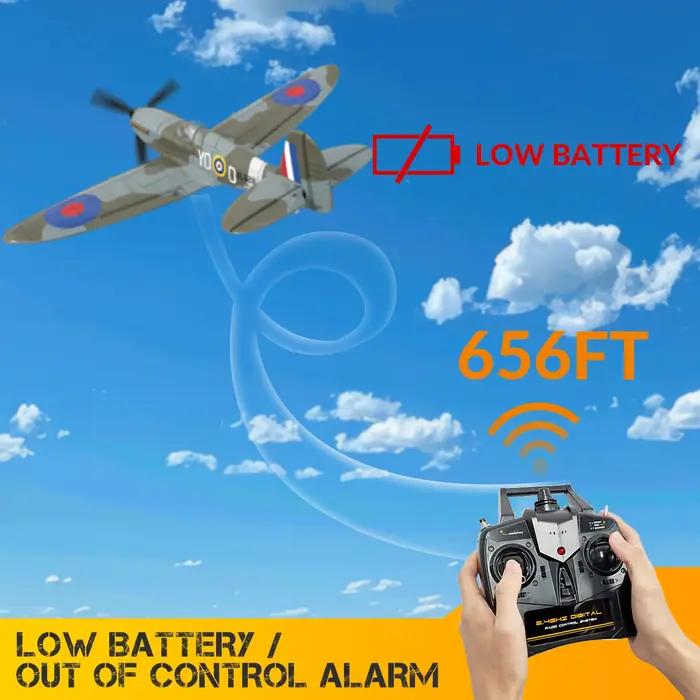 Nouveau Spitfire RC avion 2.4G 4CH 6 axes EPP 400mm envergure RC chasseur avec stabilisateur Xpilot une clé voltige RTF