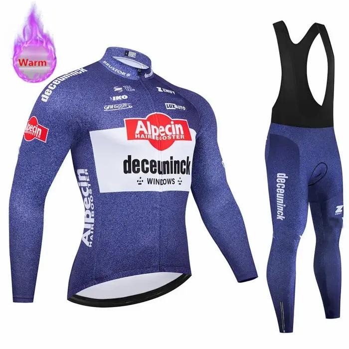 Alpecin Pro Team-ensemble de vêtements de cyclisme en polaire thermique pour hommes