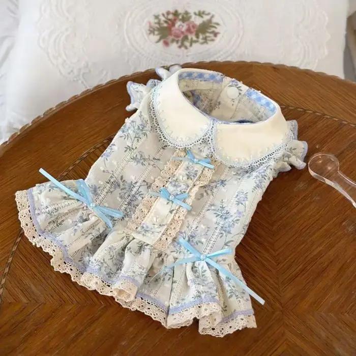 Robe florale coréenne pour chien