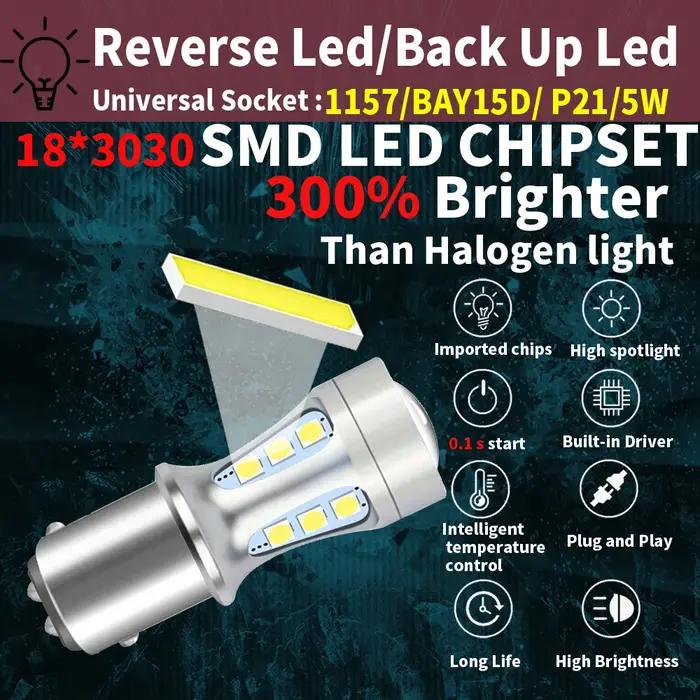 2x P21W BA15S LED Canbus 1156 BAY15D 1157 P21/5W ampoule LED T15 R5W feux de voiture 6500K feux de f