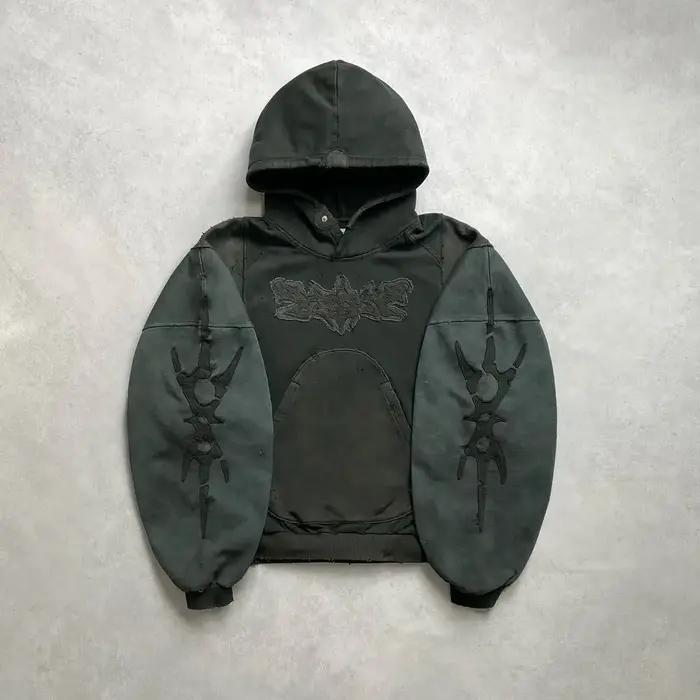 Sweat à capuche gothique BiggOrange en coton et polyester pour homme et femme, style hip-hop rétro Y2K, vêtements de rue pour toutes les saisons