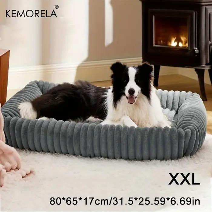 Lit orthopédique en peluche pour chien, matelas avec soutien à haute résilience, lit moelleux pour a