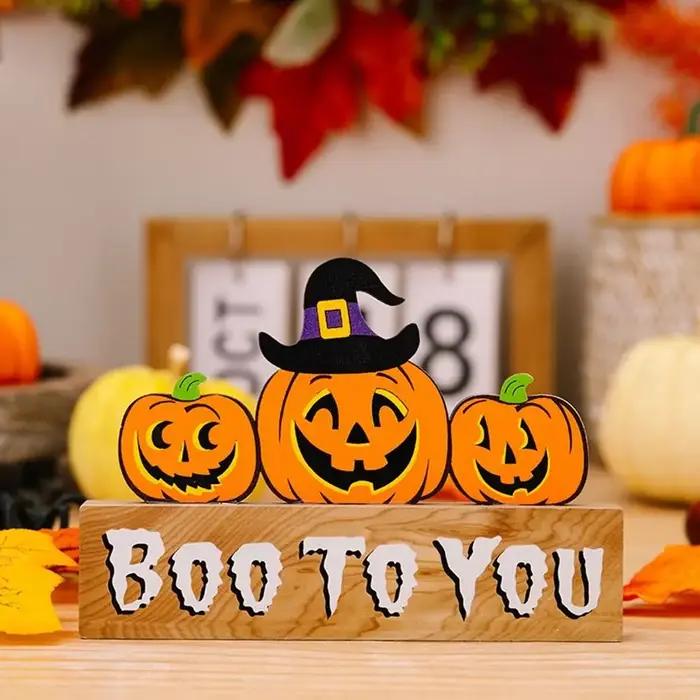 Décorations en bois Halloween Trick or Treat