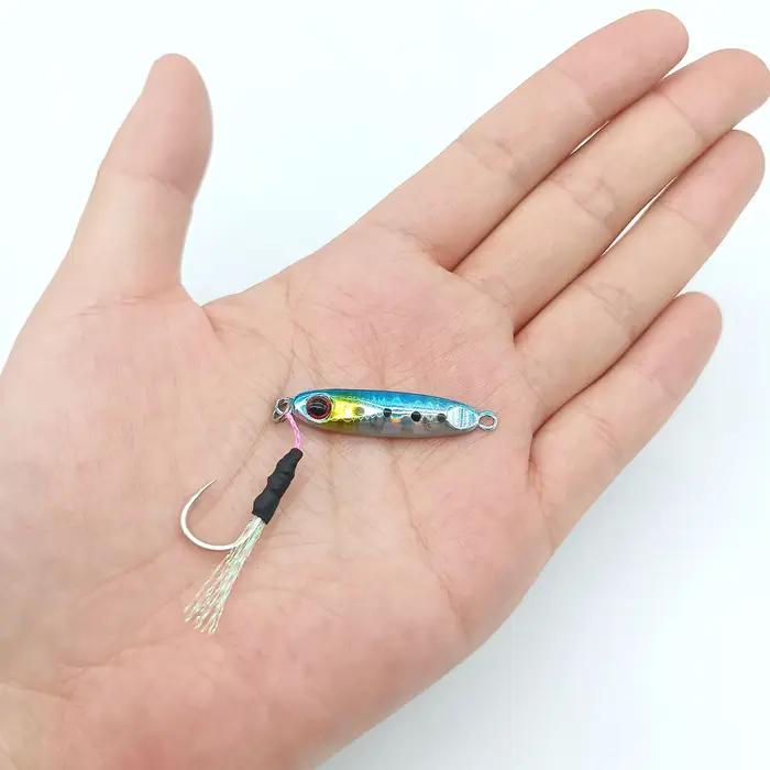 DUODUOYU 1 pièces Micro métal gabarit leurre de pêche 5.5g/30mm Isca appât artificiel avec simple cr