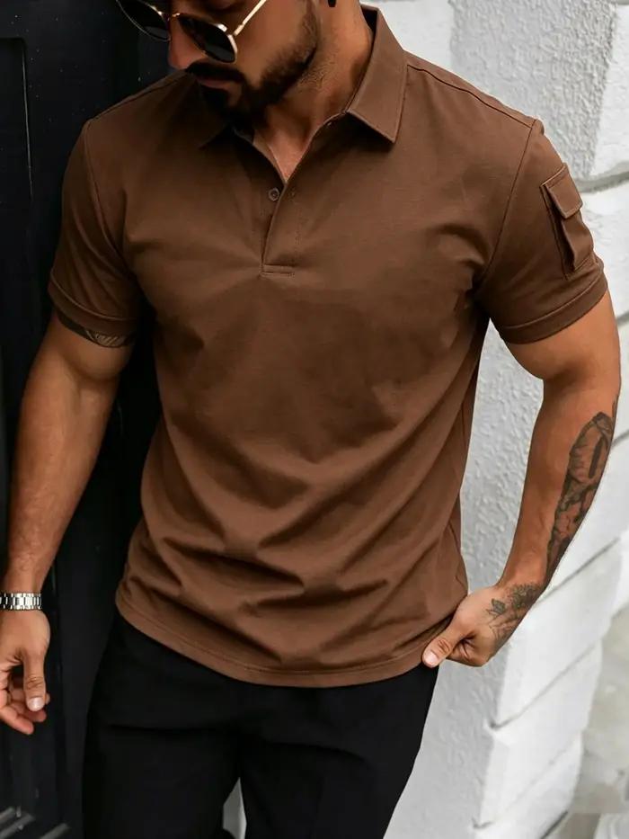 Polo ample décontracté pour homme en polyester, style urbain, séchage rapide, adapté aux activités de plein air et aux journées détendues