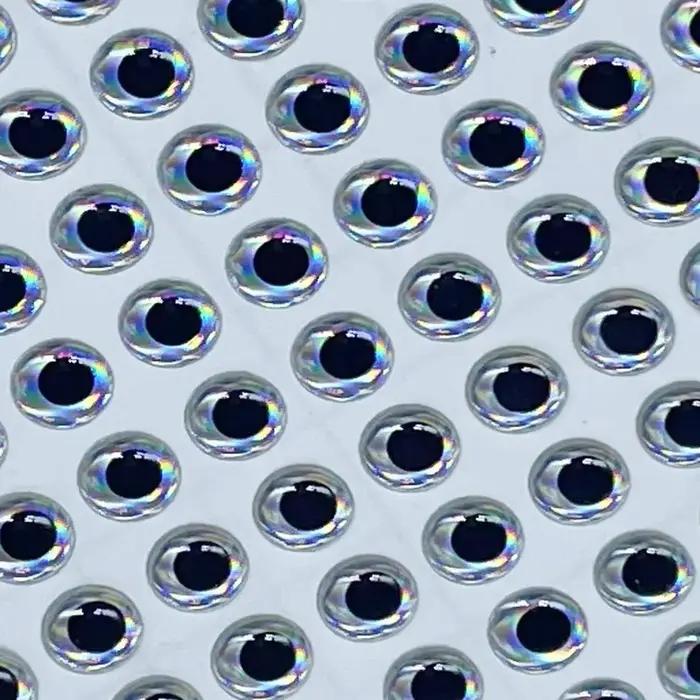 100 pcs/lot yeux 3D 7mm 8mm 9mm 10mm yeux 3D holographiques haute transparence leurre de pêche à la