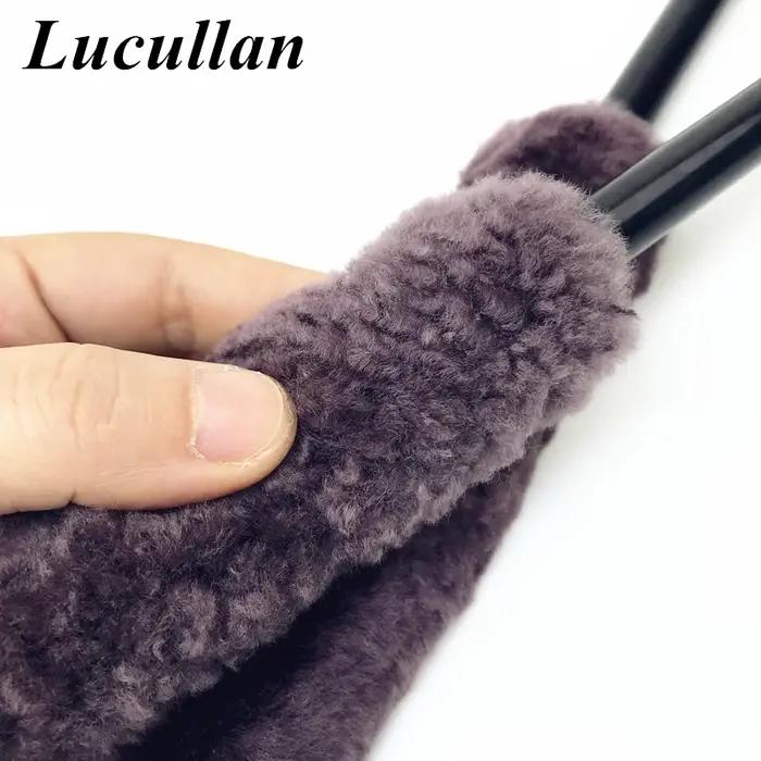Lucullan 38CM laine naturelle roue de lavage de voiture barils brosses 100% peau de mouton Premium f