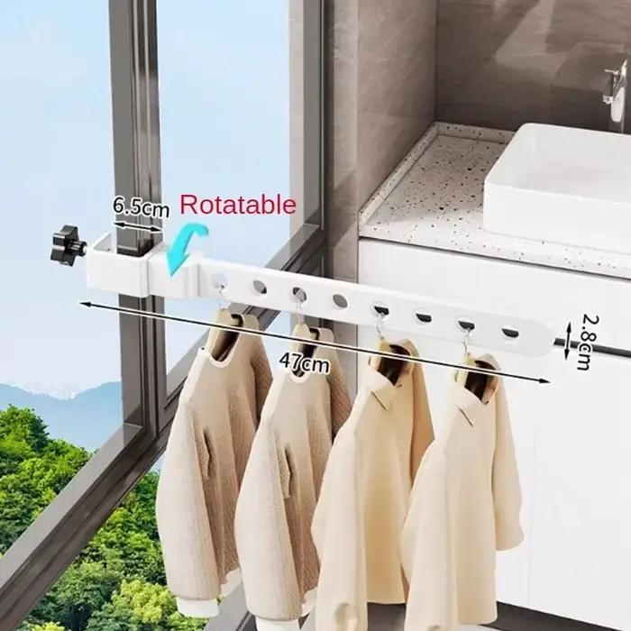 Porte-vêtements noir pliable et rotatif