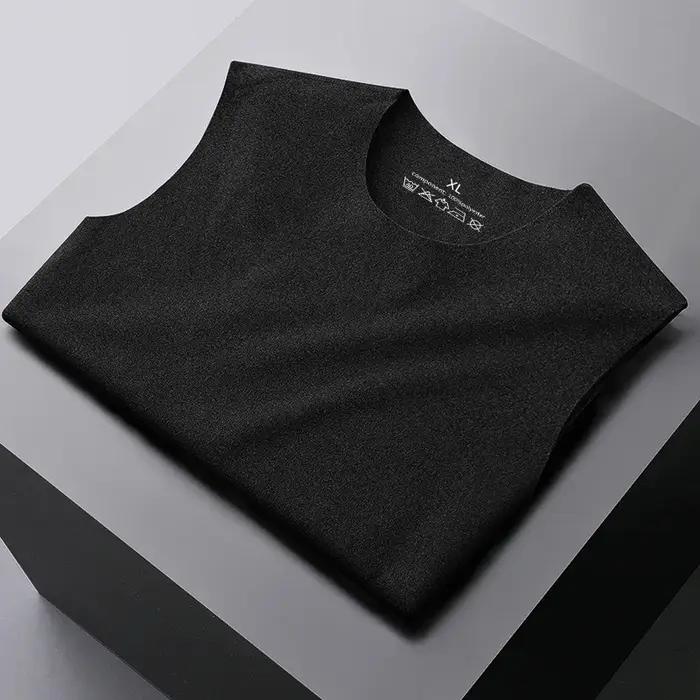 Sous-vêtements pour hommes 37 ° Gilet chauffant en Fiber et velours sans couture pour homme, chemise d'hiver Slim et chaude, sous-vêtement thermique de vitesse