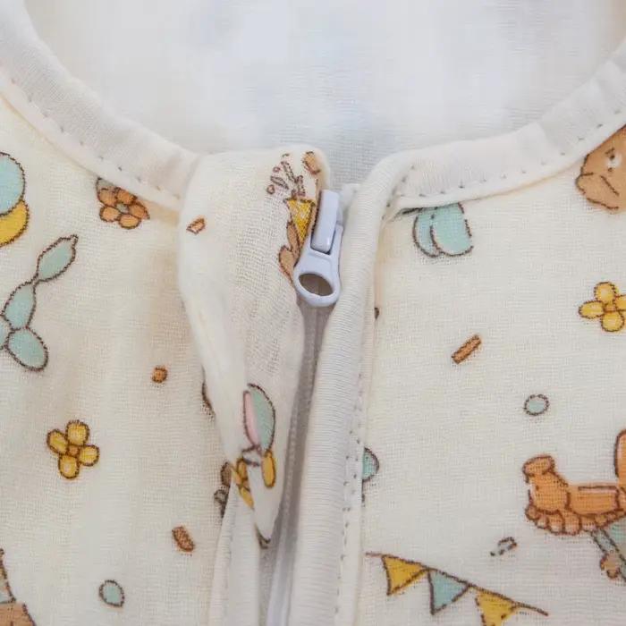 Sac de couchage pour bébé, manches amovibles, gaze fine et respirante en coton, conception à fermetu
