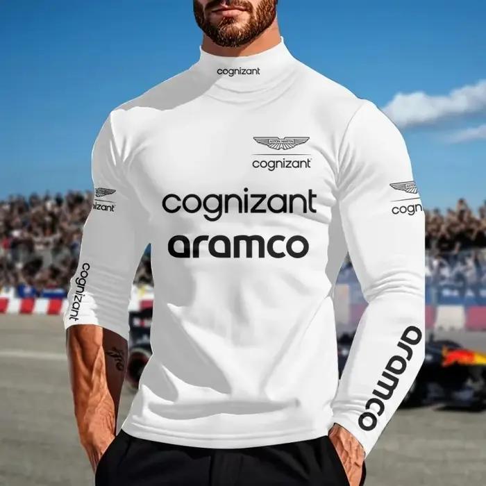 Nouveau haut à manches longues pour homme de l'équipe Aston Martin F1 2026 pour le printemps et l'automne