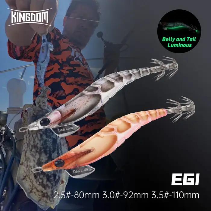 Appât de calmar Kingdom 2.5 # 3.0 # 3.5 # Leurres de gabarits artificiels à coulage lent, croc