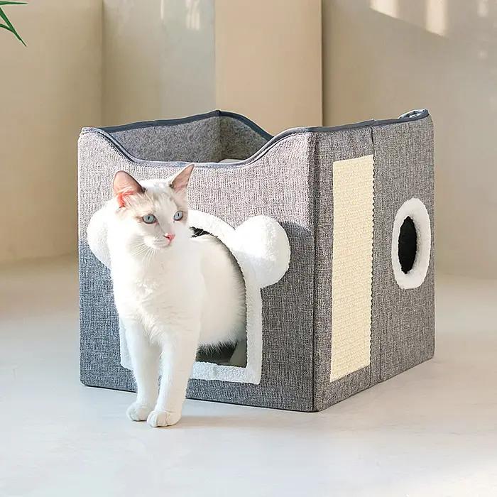(LETO) Leto chat grattoir souffle 2 couches coussin coussin maison LCH-SF01