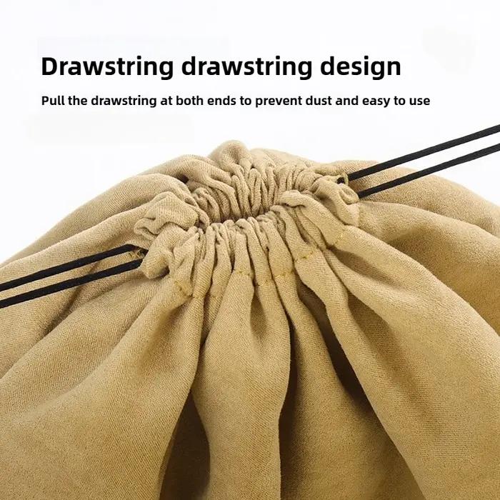 Sac en velours anti-poussière, transparent, respirant, résistant à l'humidité, entièrement fermé, de luxe, avec cordon de serrage, sac de rangement avec cordon de serrage