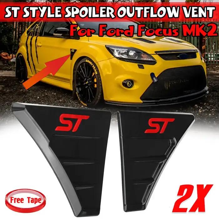 Paire de becquet de garde-boue latéral de voiture, évent de sortie pour Ford Focus MK2 MK3 RS, capot