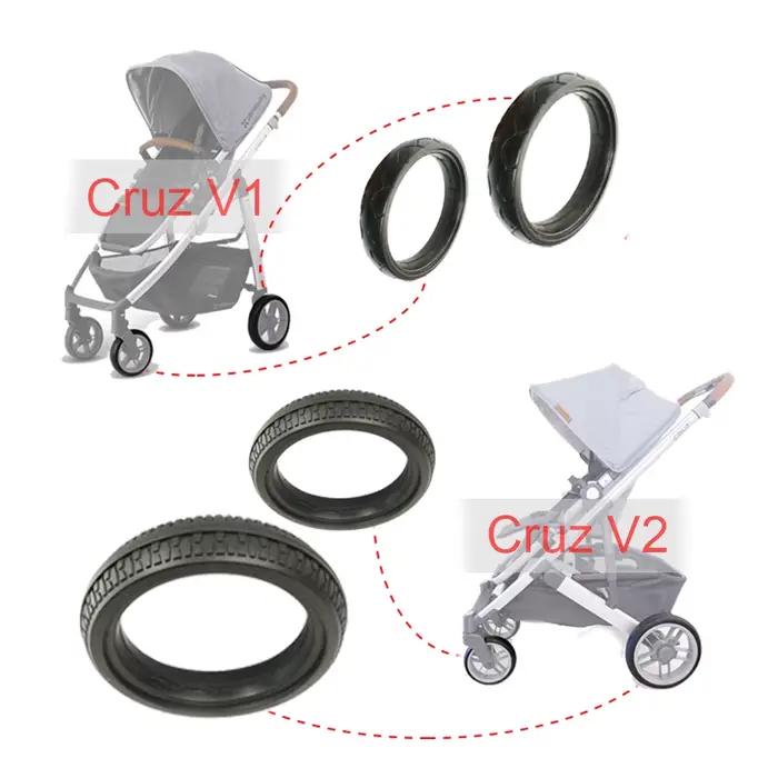 Pneu de roue de poussette chacun pour Uppababy Cruz V1/V2, couverture de pneu avant ou arrière en PU