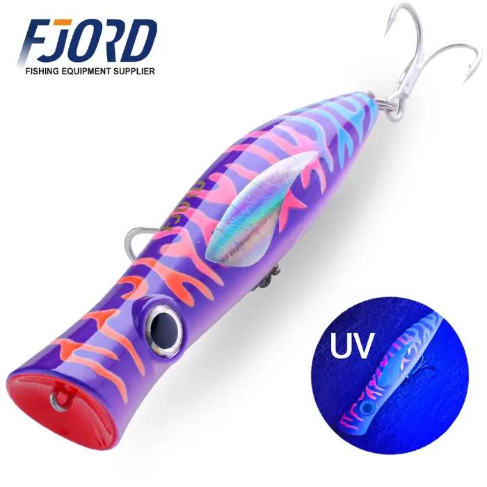 FJORD Popper leurre de pêche 49g Topwater Surface flottante appât avec triple crochets grande bouche eau salée mer
